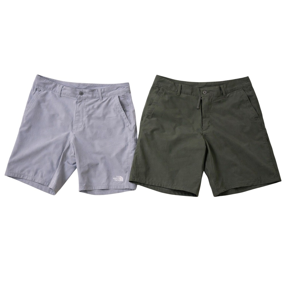 The North Face Mens FlashDry Hiking Shorts Bundle Olive Grey Size 38 Lot of 2